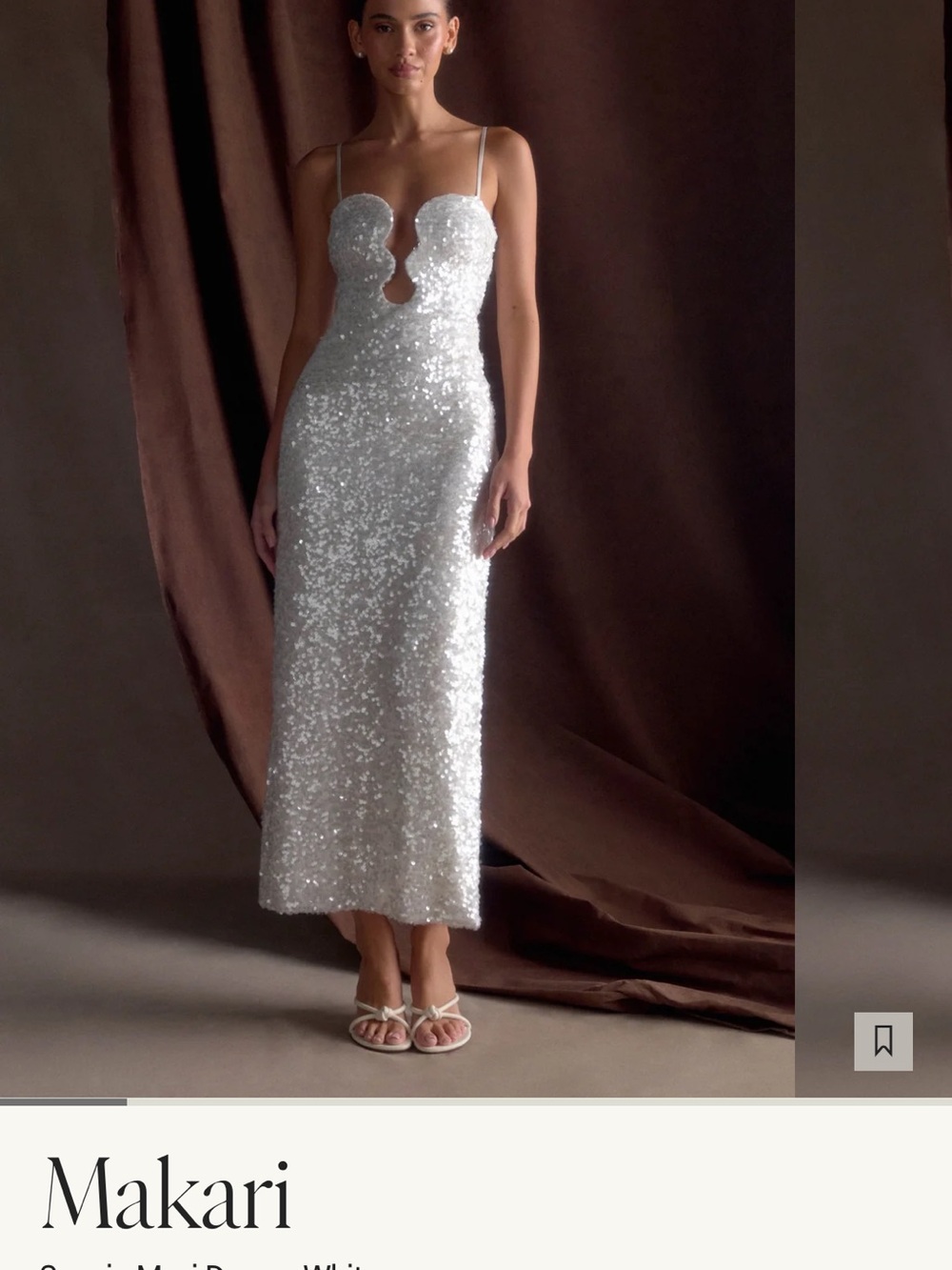 Meshki Makari White Sequin Dress